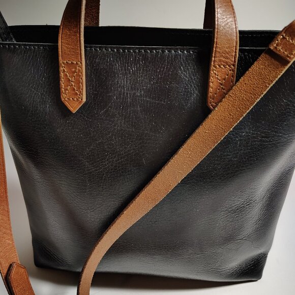 Madewell Genuine Leather Zip-Top Transport Carryall Crossbody Bag Medium Black - Picture 4 of 11